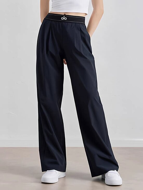 ALO Yoga Pants - ALO Yoga Women's Suit Trousers Navy blue Versatile Pants (Regular 30-inch)🌊📘